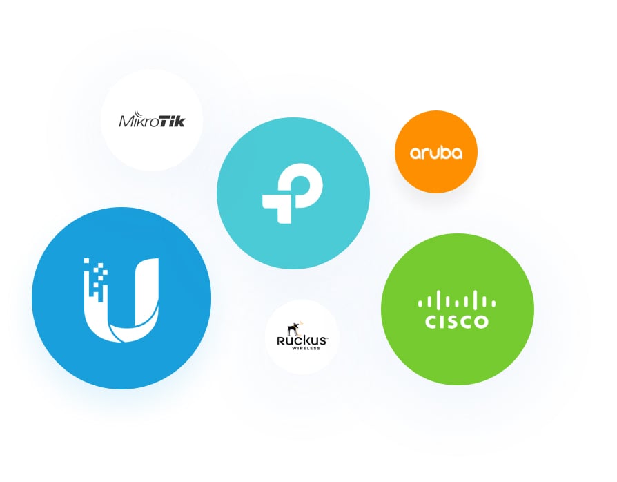 Logos of hardware and software that integrate with Beambox like Cisco and Unifi.